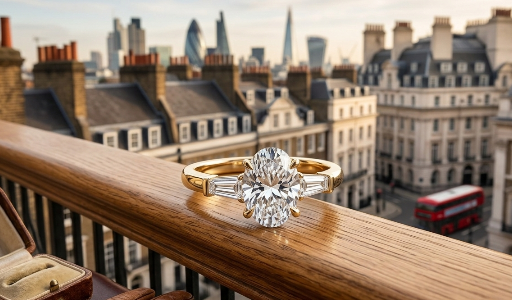 Can I Customise a Trilogy Engagement Ring with Coloured Gemstones in London?
