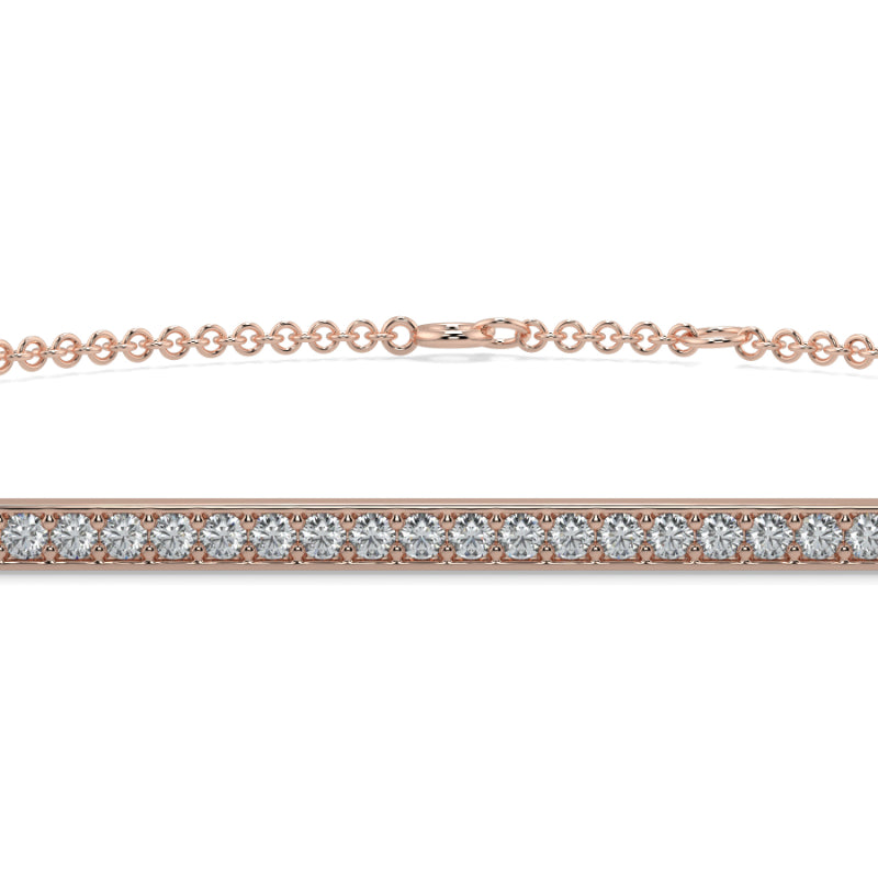 Dimaond Bar Pave Bracelet Pave Set