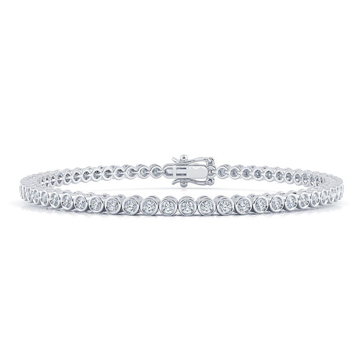 Classic Bezel Set Diamond Tennis Bracelet Bezel Set