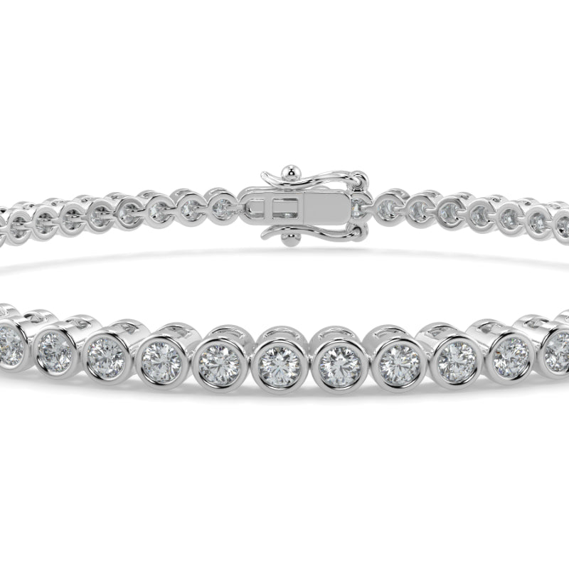 Classic Bezel Set Diamond Tennis Bracelet Bezel Set