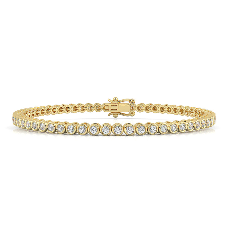 Classic Bezel Set Diamond Tennis Bracelet Bezel Set