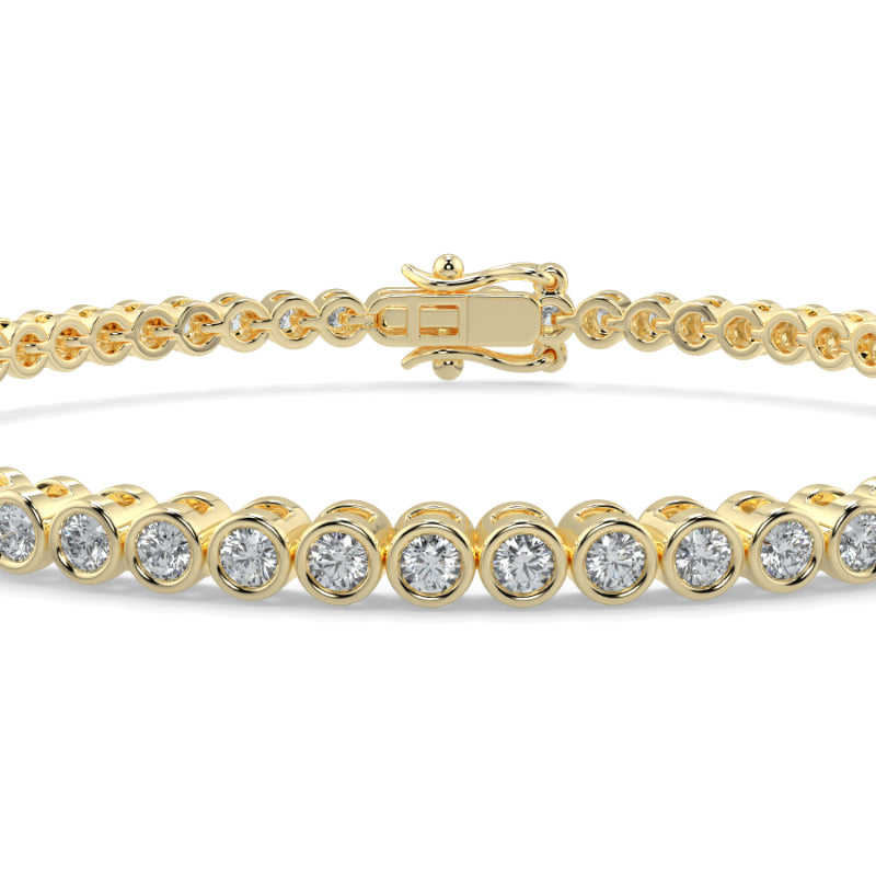 Classic Bezel Set Diamond Tennis Bracelet Bezel Set