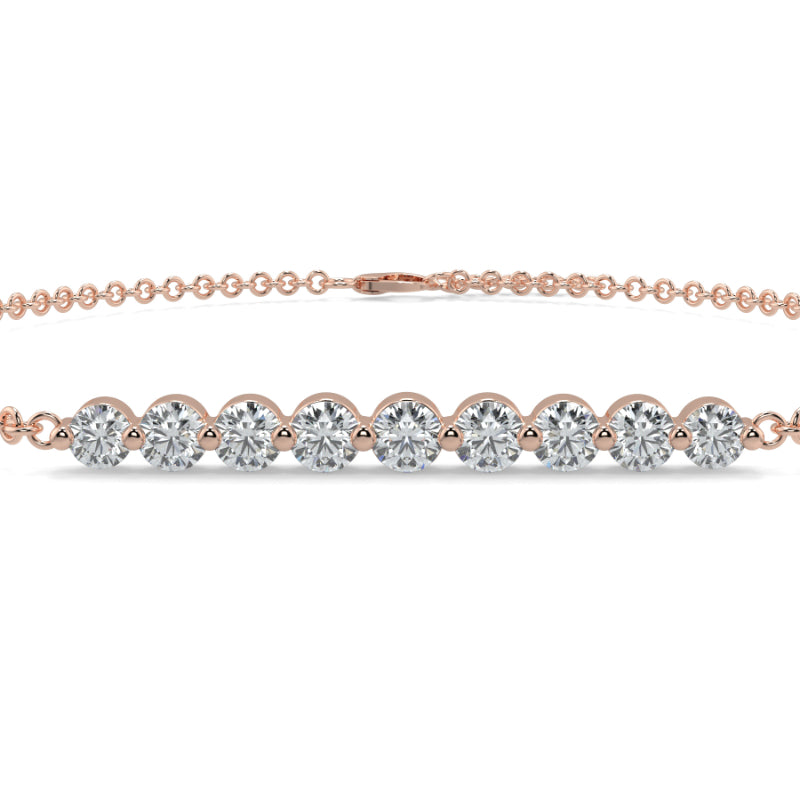 Diamond Graduated Diamond Bracelet Shared Claw