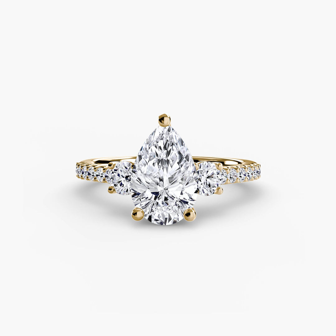 Three-Stone Ring with Pavé Band 5