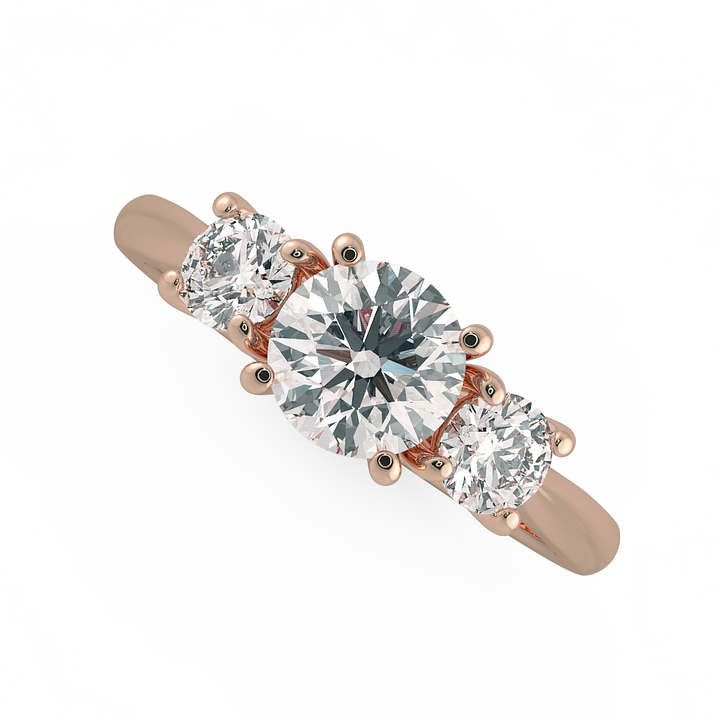 Round Three Stone Engagement Rings