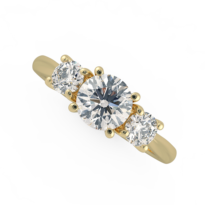 Round Three Stone Engagement Rings