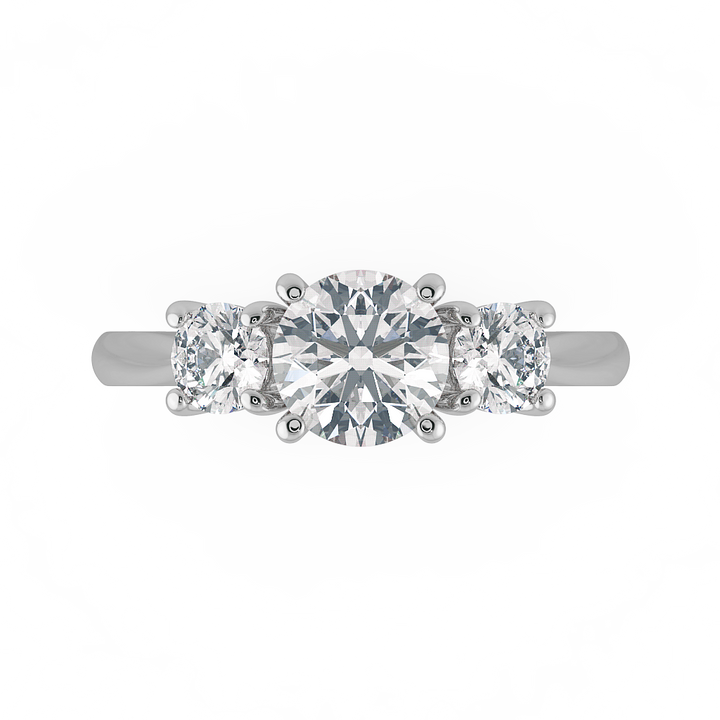 Round Three Stone Engagement Rings