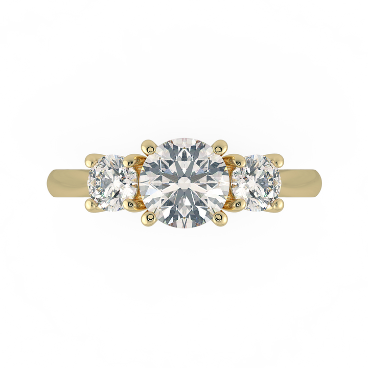 Round Three Stone Engagement Rings