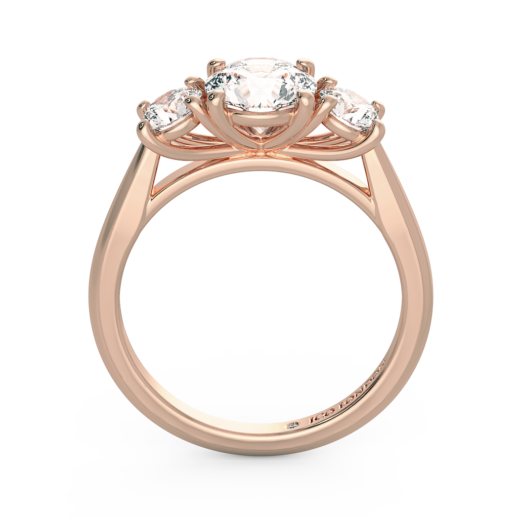 Round Three Stone Engagement Rings