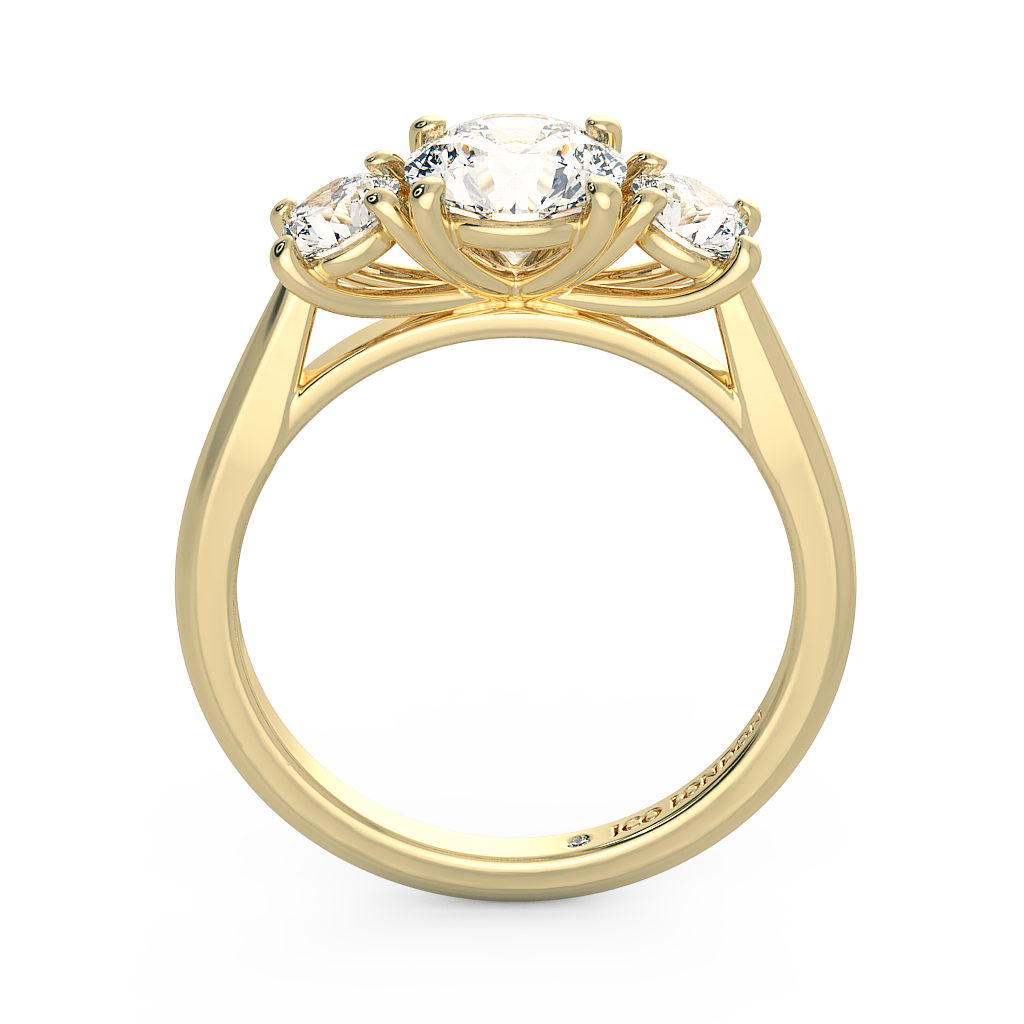 Round Three Stone Engagement Rings