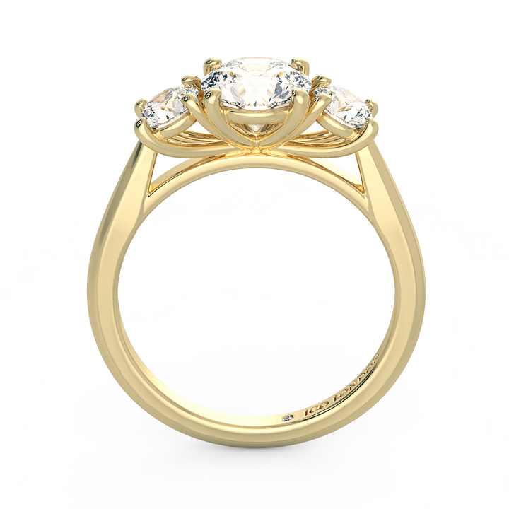 Round Three Stone Engagement Rings