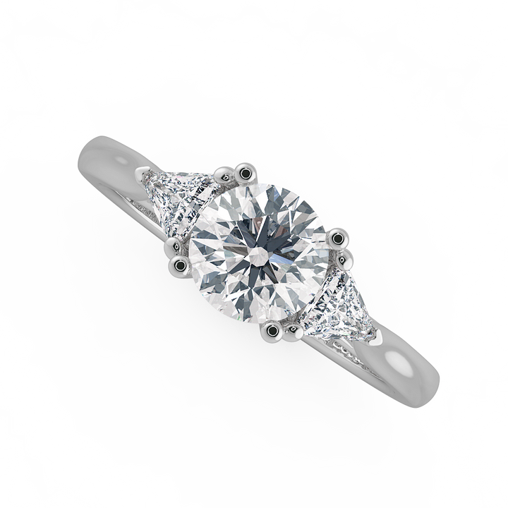 Round Three Stone Engagement Rings