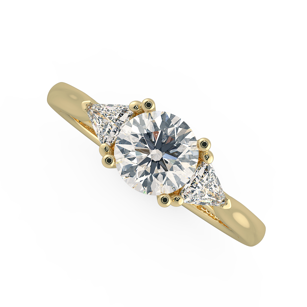 Round Three Stone Engagement Rings