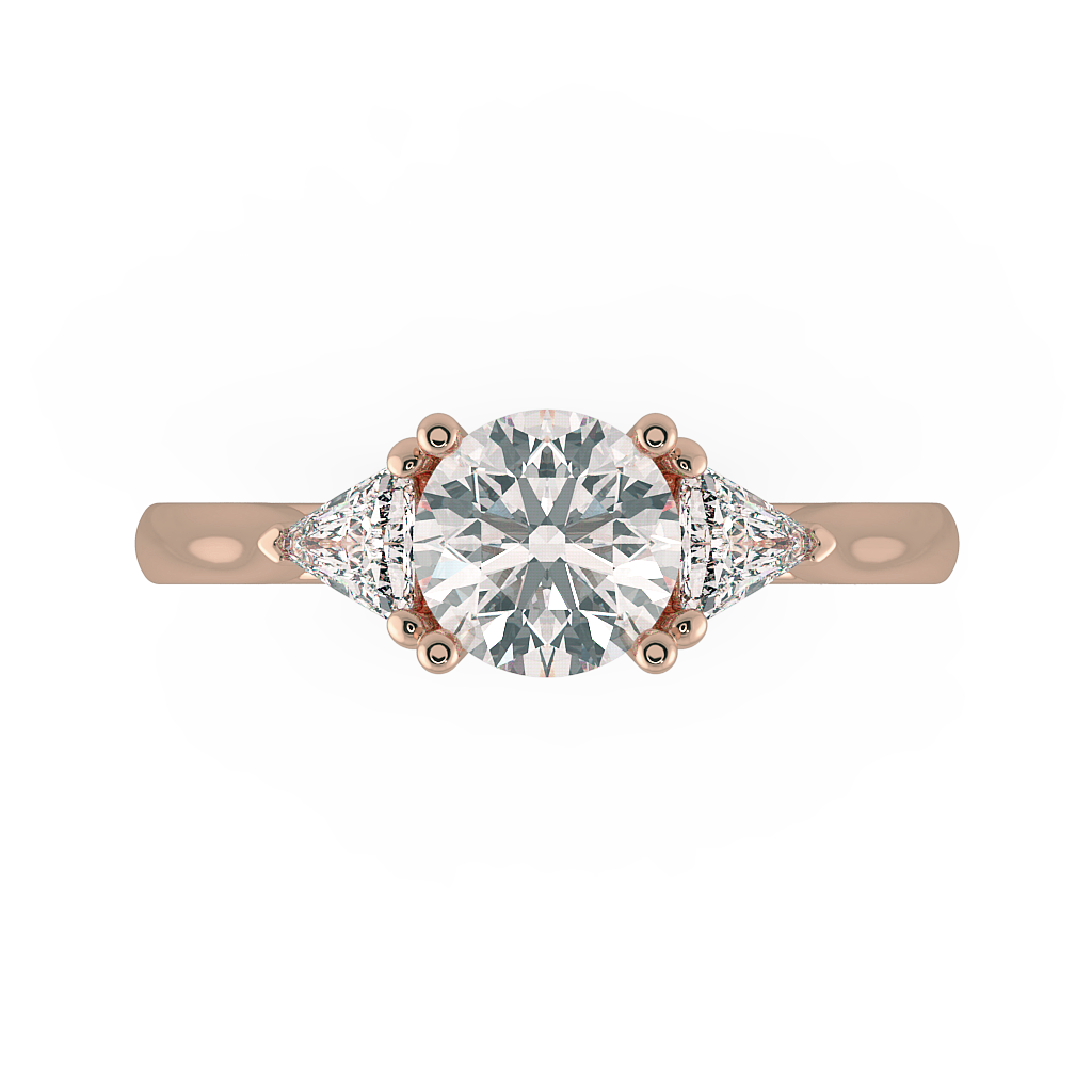 Round Three Stone Engagement Rings