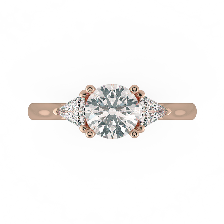 Round Three Stone Engagement Rings