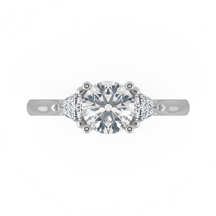 Round Three Stone Engagement Rings