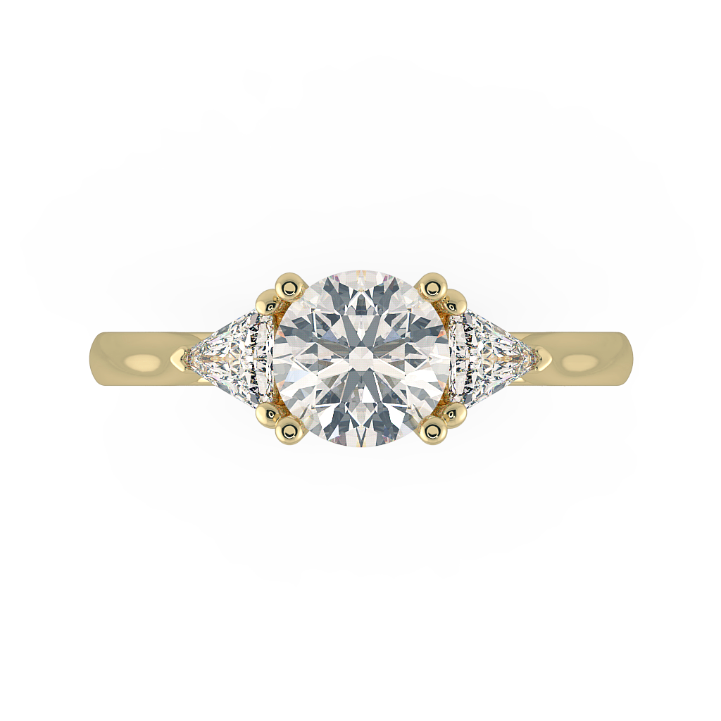 Round Three Stone Engagement Rings