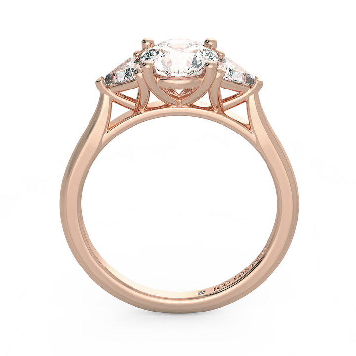 Round Three Stone Engagement Rings