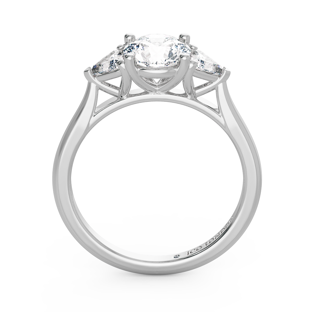 Round Three Stone Engagement Rings