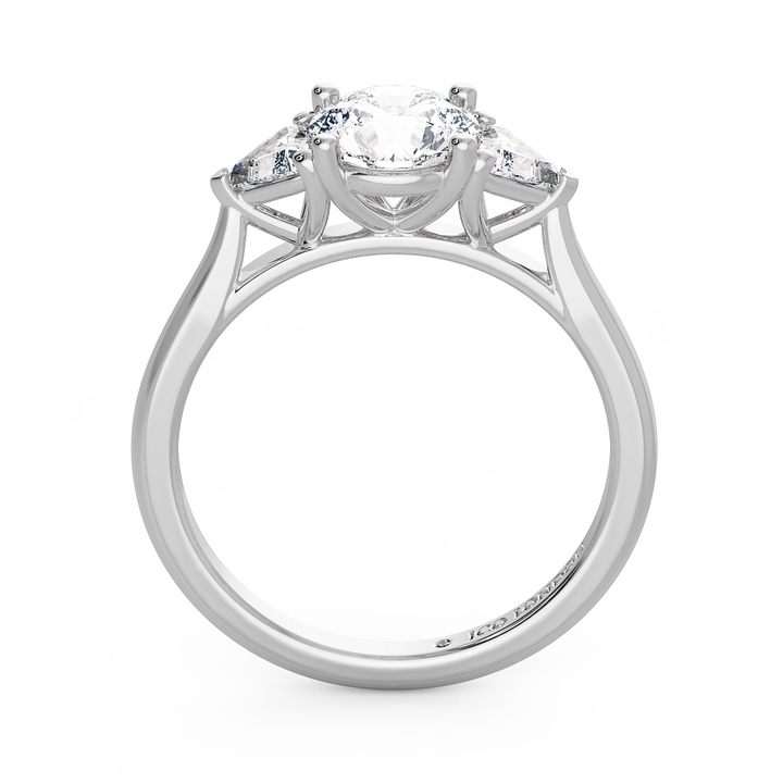 Round Three Stone Engagement Rings