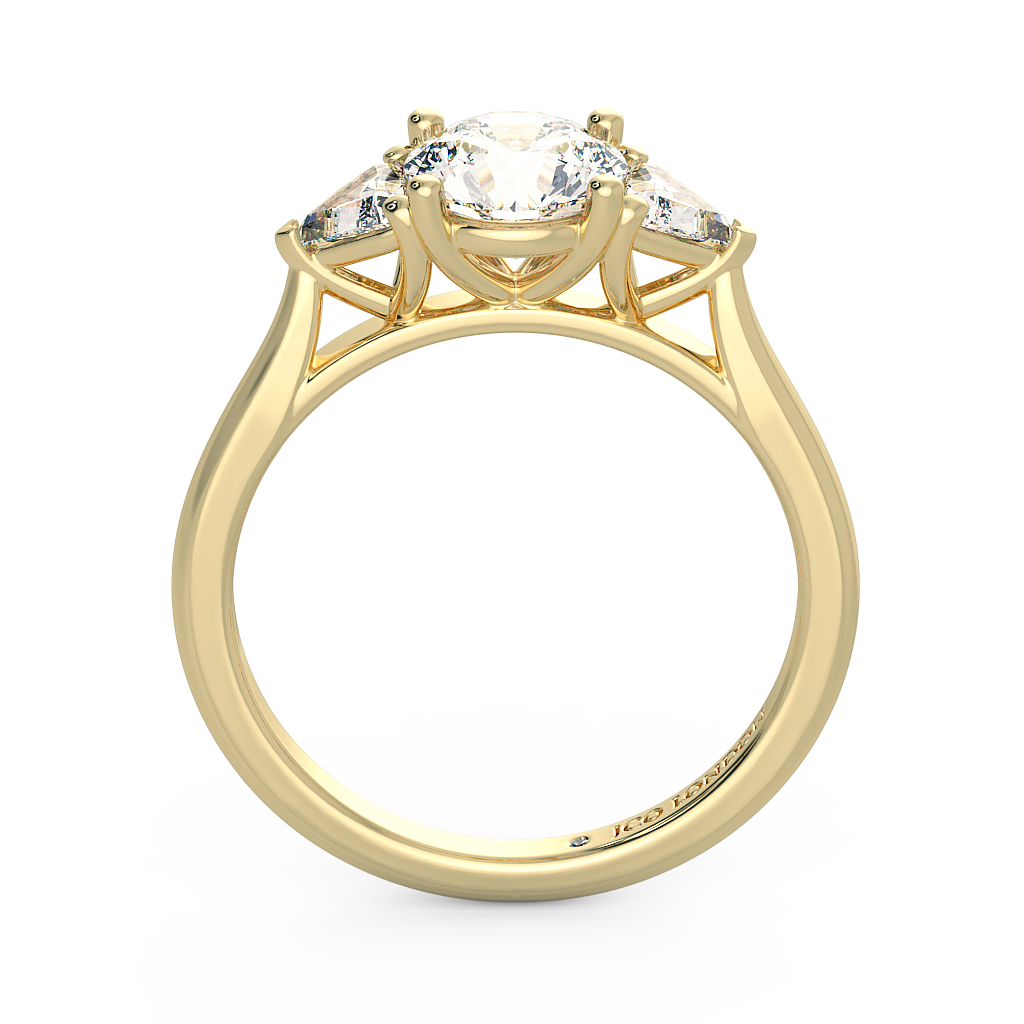 Round Three Stone Engagement Rings