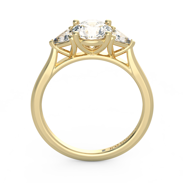 Round Three Stone Engagement Rings