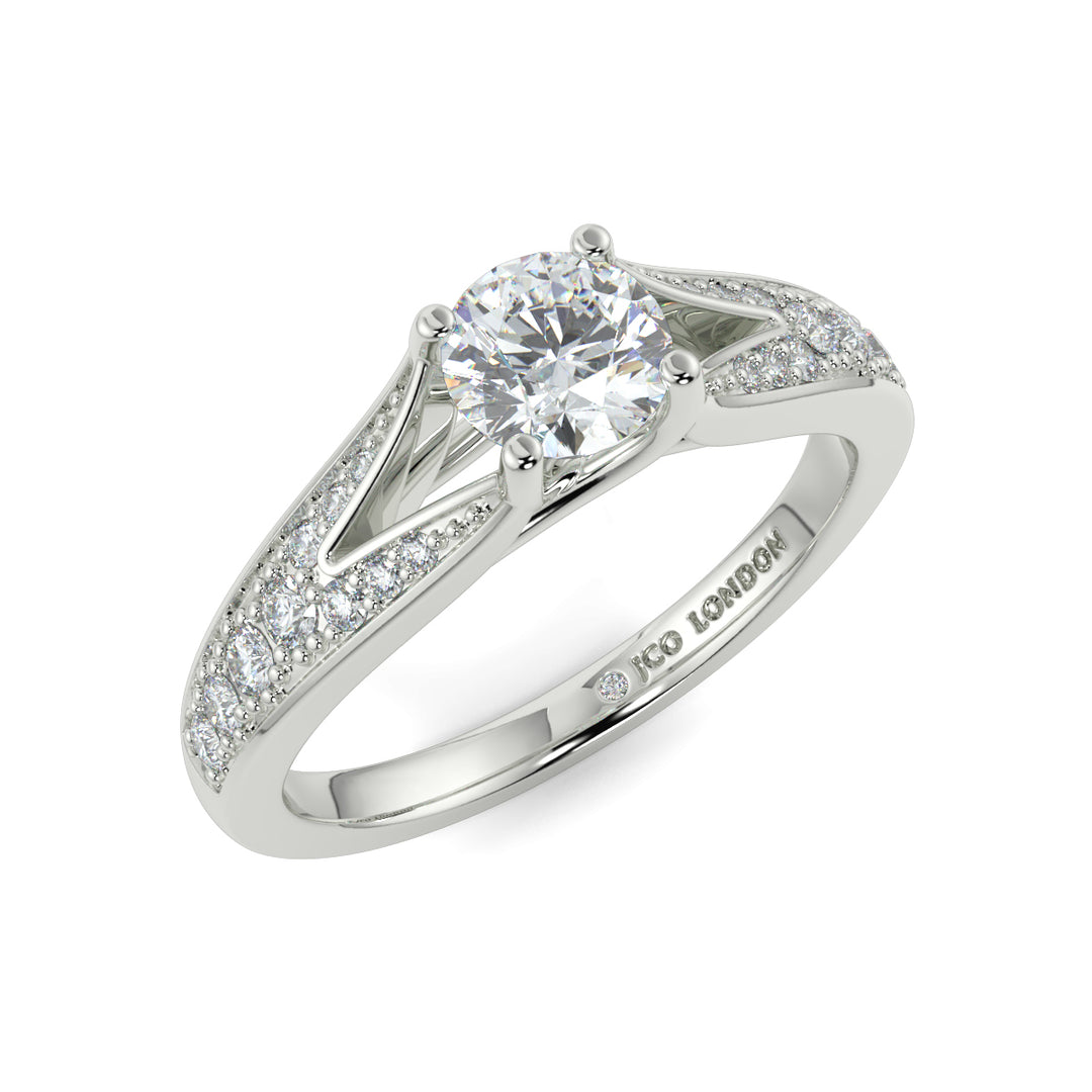 Round Shoulder Diamond Engagement Rings