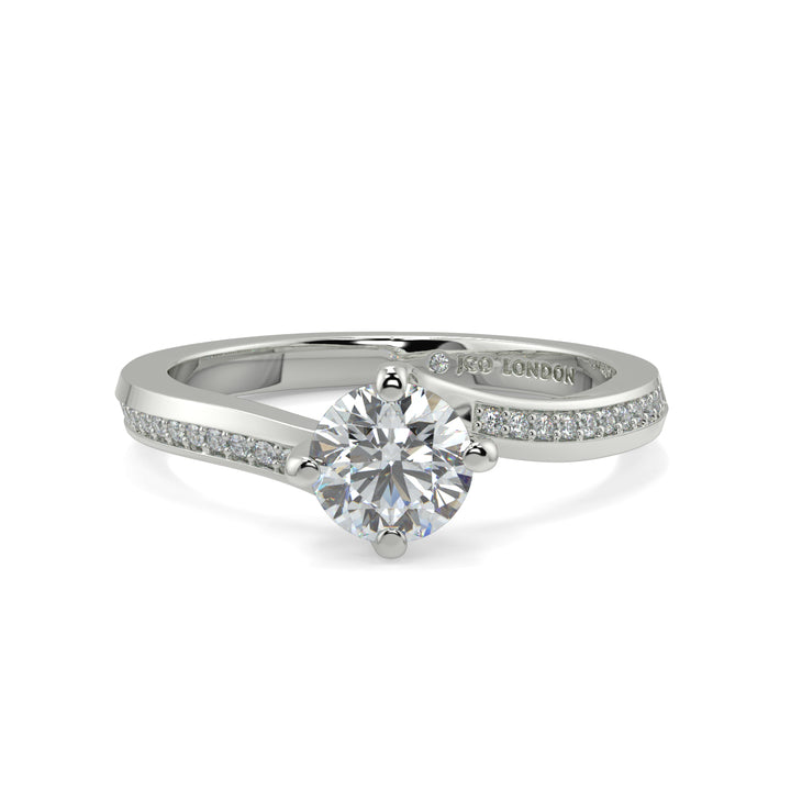 Round Shoulder Diamond Engagement Rings