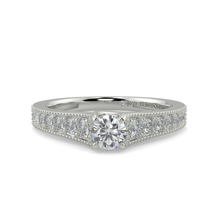 Round Shoulder Diamond Engagement Rings