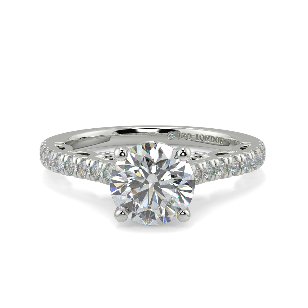 Round Shoulder Diamond Engagement Rings