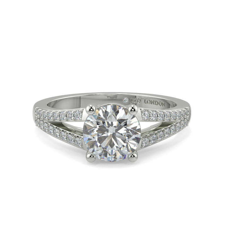 Round Shoulder Diamond Engagement Rings