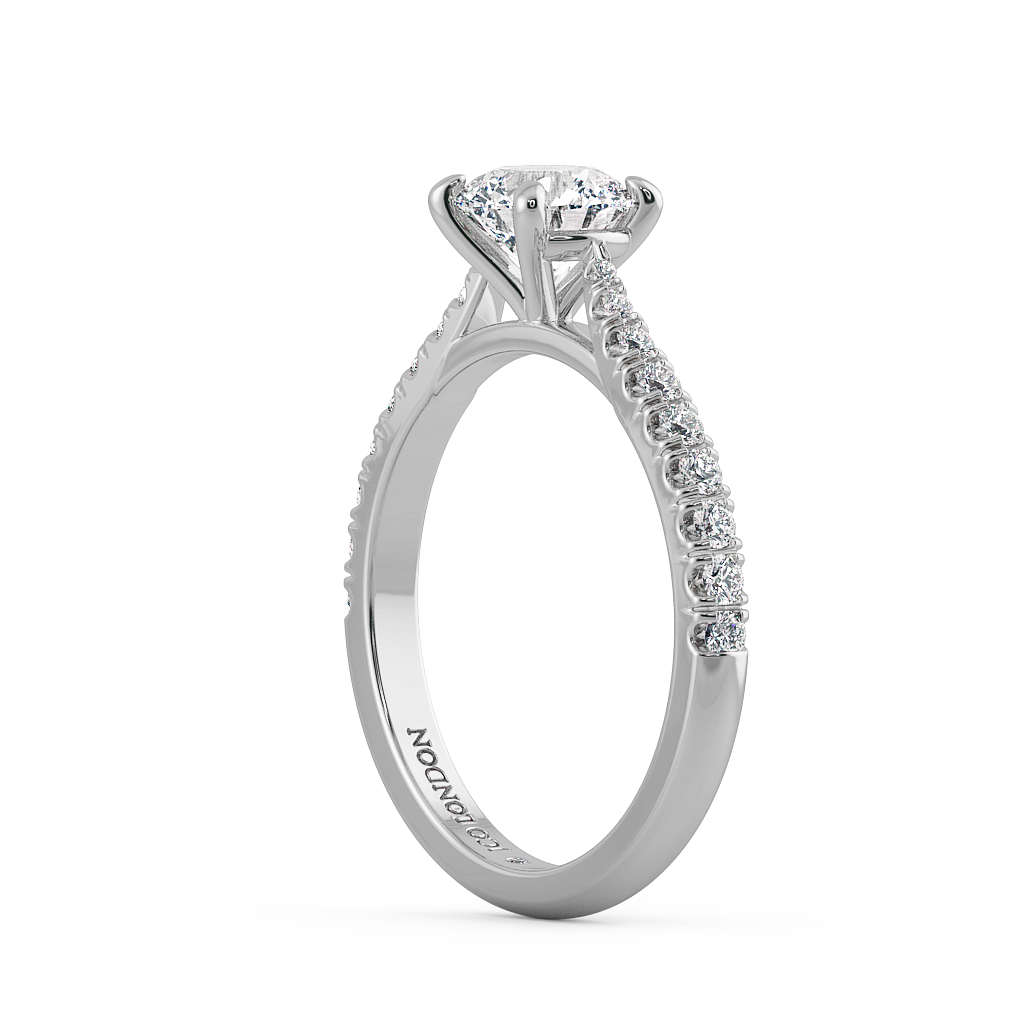 Round Shoulder Diamond Engagement Rings