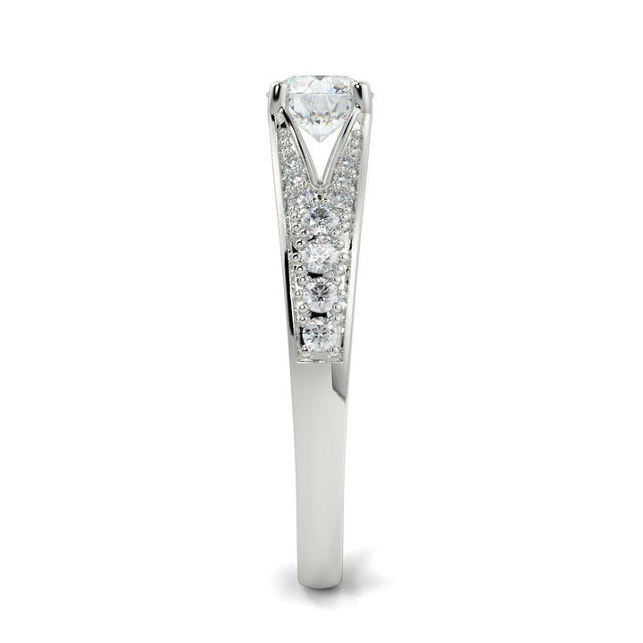 Round Shoulder Diamond Engagement Rings