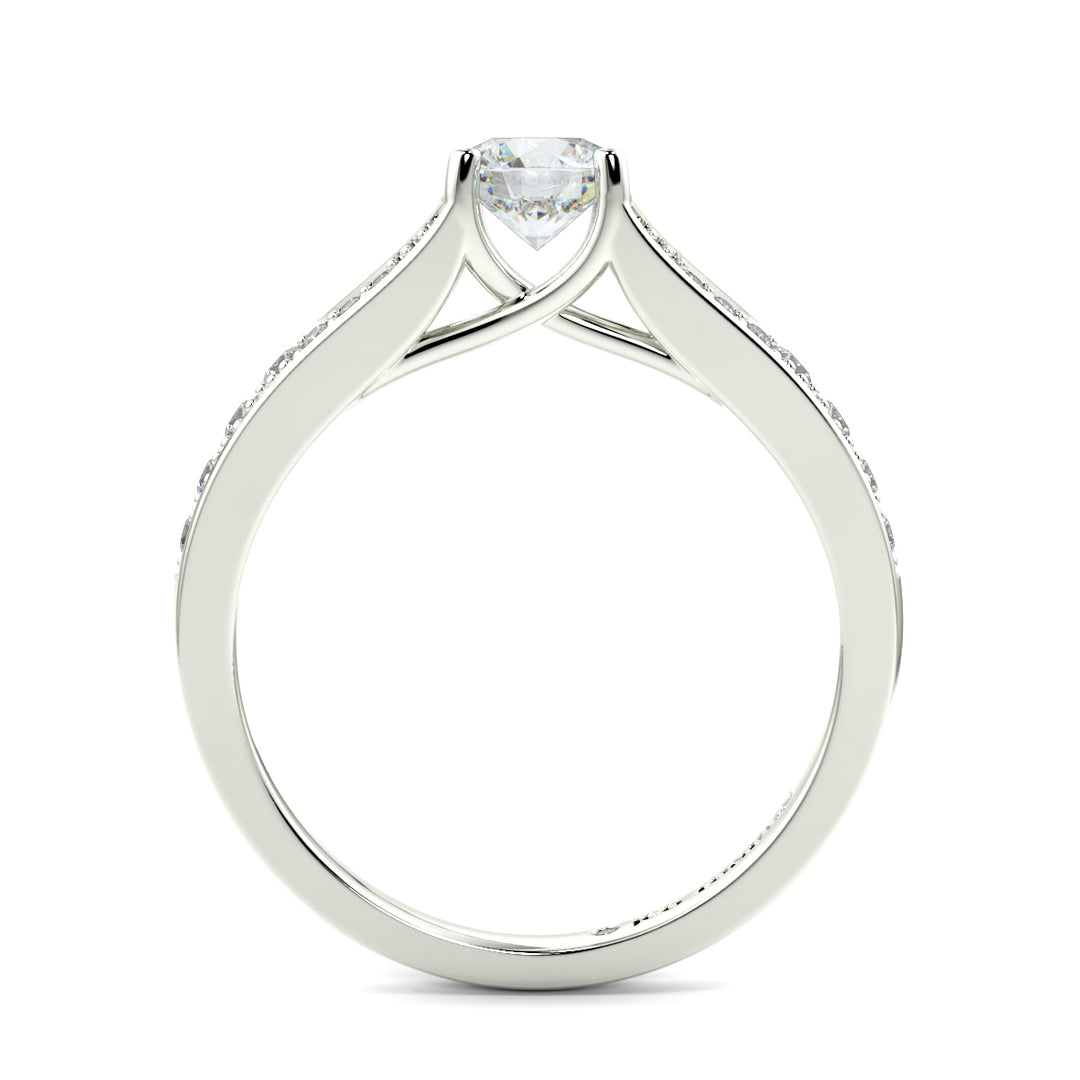 Round Shoulder Diamond Engagement Rings