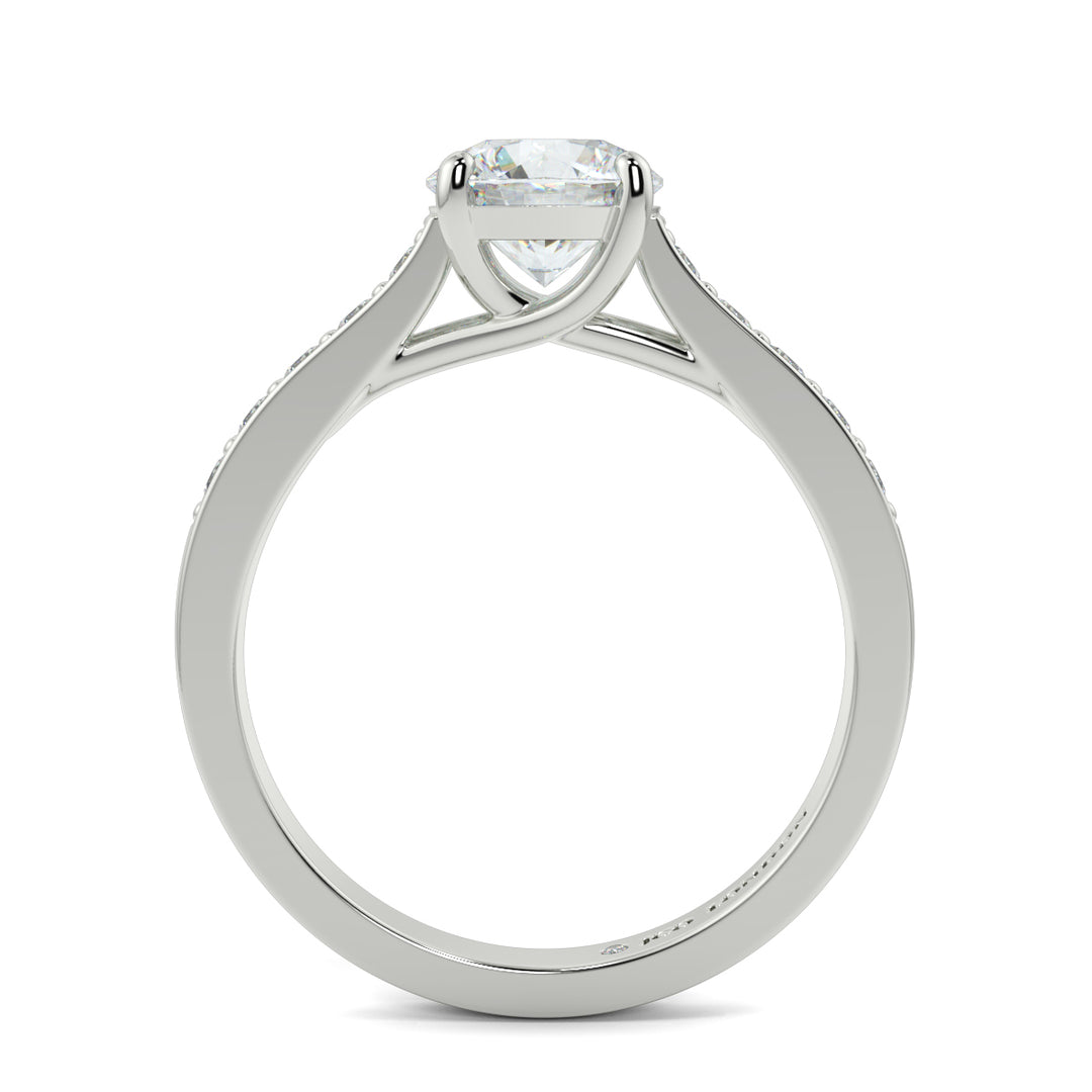 Round Shoulder Diamond Engagement Rings