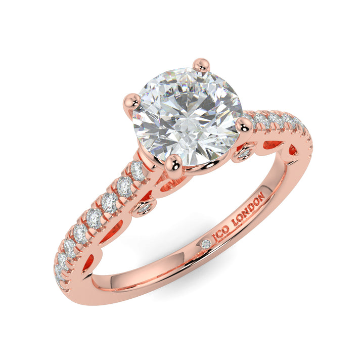 Round Shoulder Diamond Engagement Rings