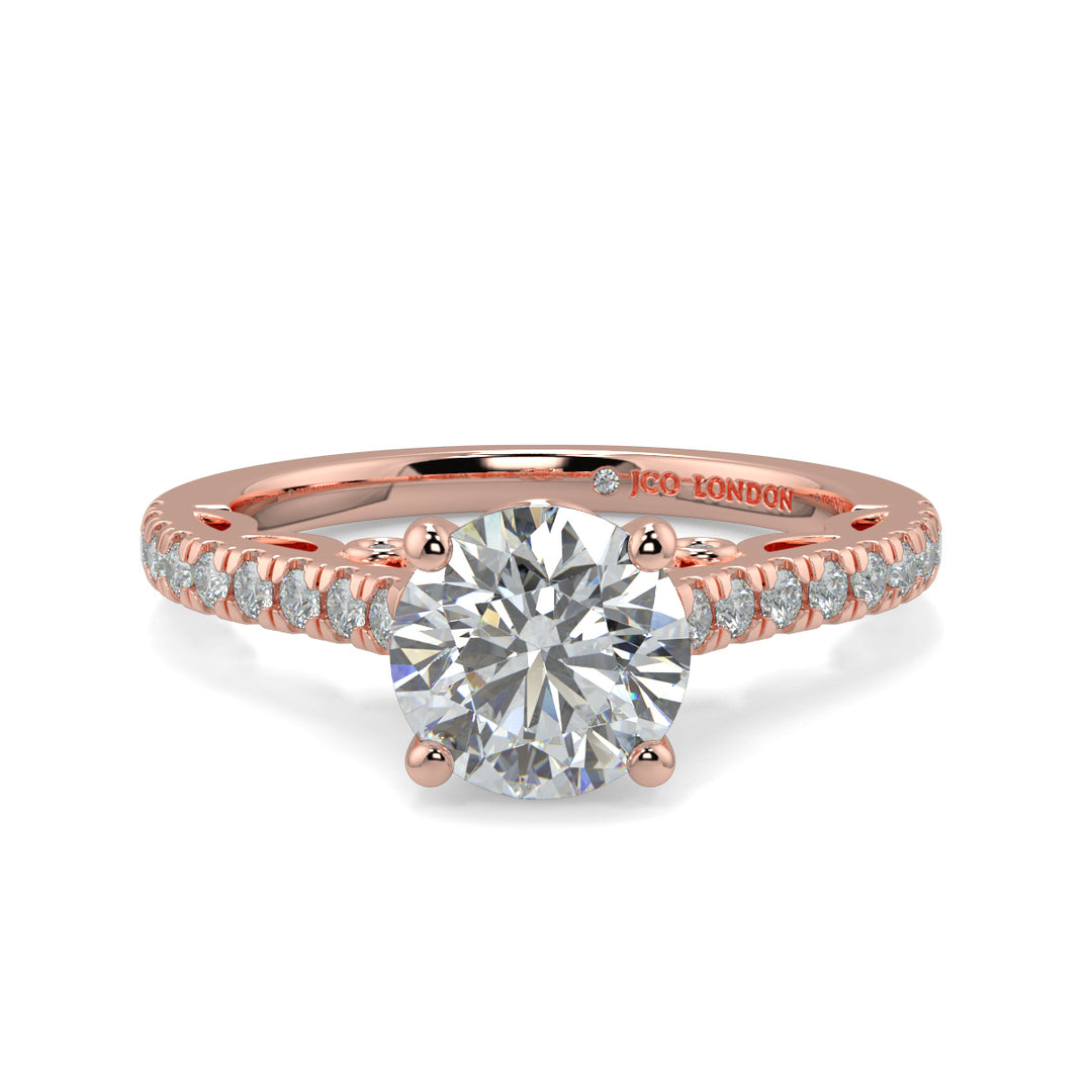 Round Shoulder Diamond Engagement Rings