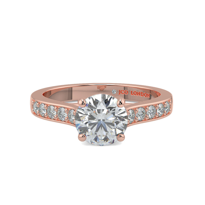 Round Shoulder Diamond Engagement Rings