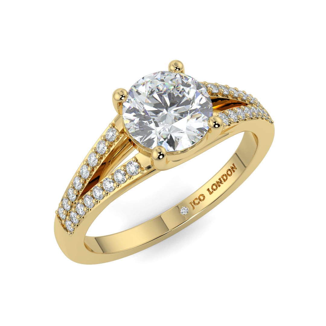 Round Shoulder Diamond Engagement Rings