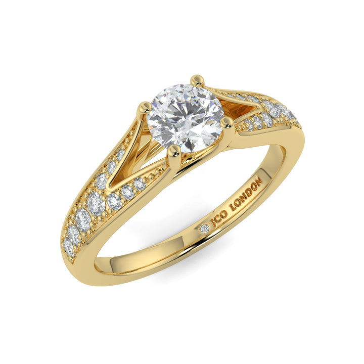 Round Shoulder Diamond Engagement Rings