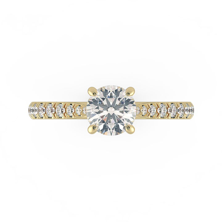 Round Shoulder Diamond Engagement Rings