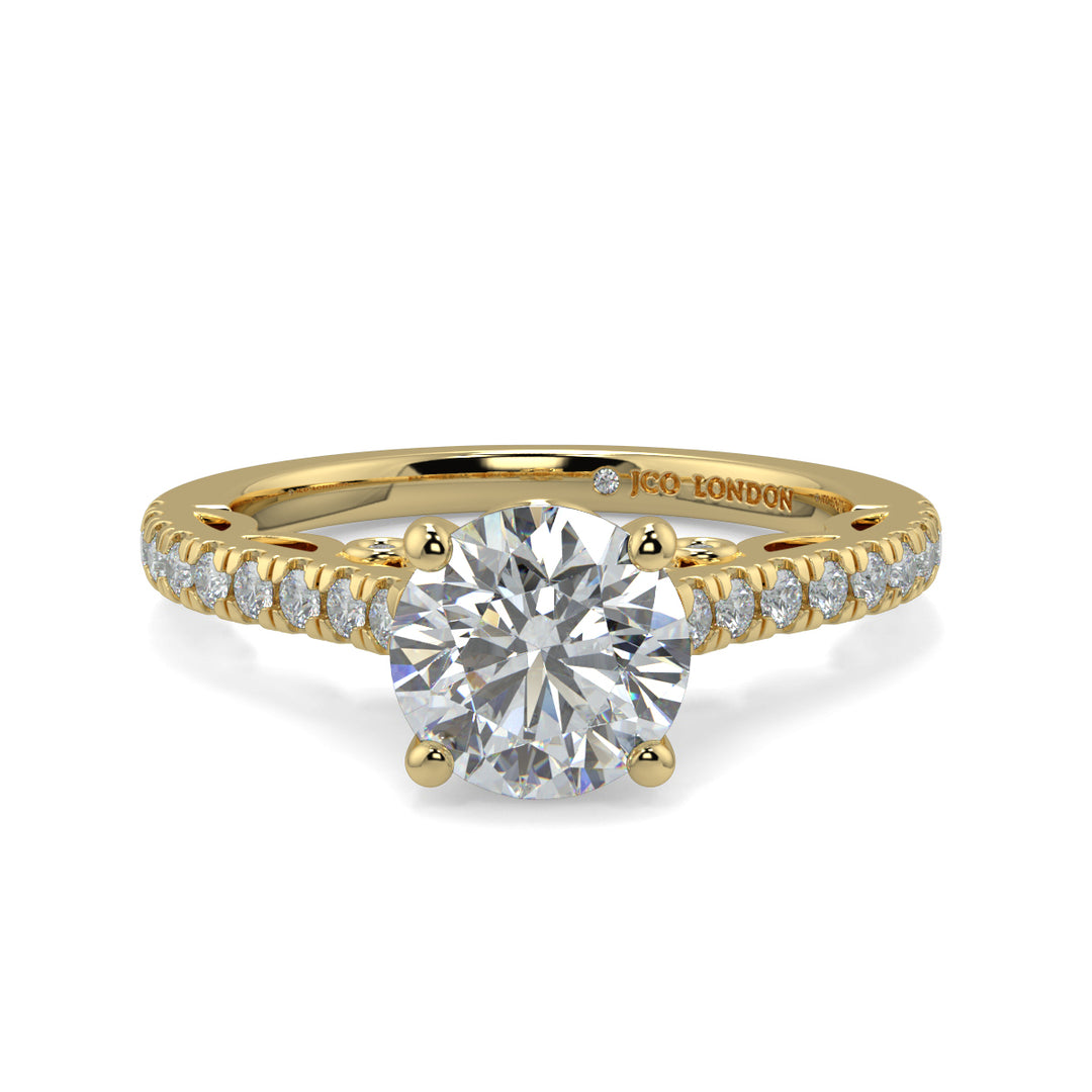 Round Shoulder Diamond Engagement Rings