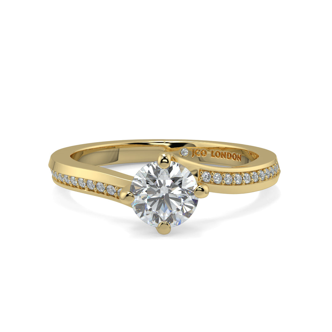 Round Shoulder Diamond Engagement Rings