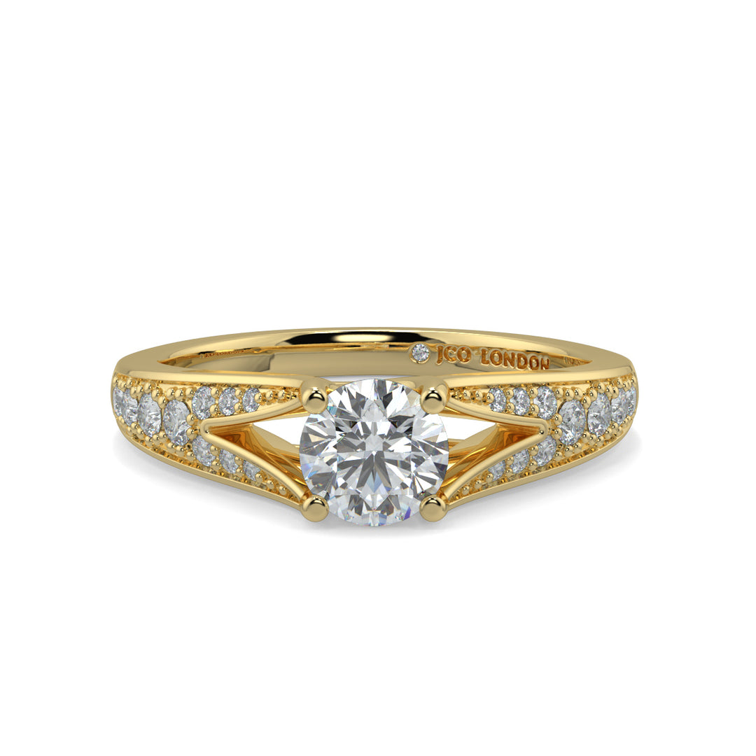 Round Shoulder Diamond Engagement Rings