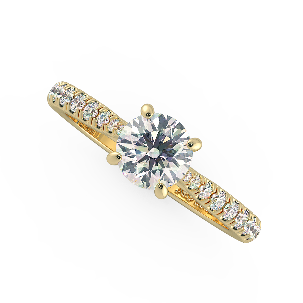 Round Shoulder Diamond Engagement Rings