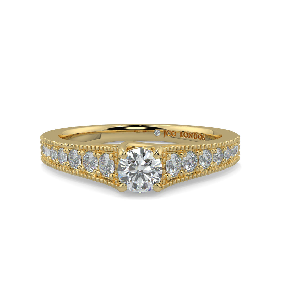 Round Shoulder Diamond Engagement Rings